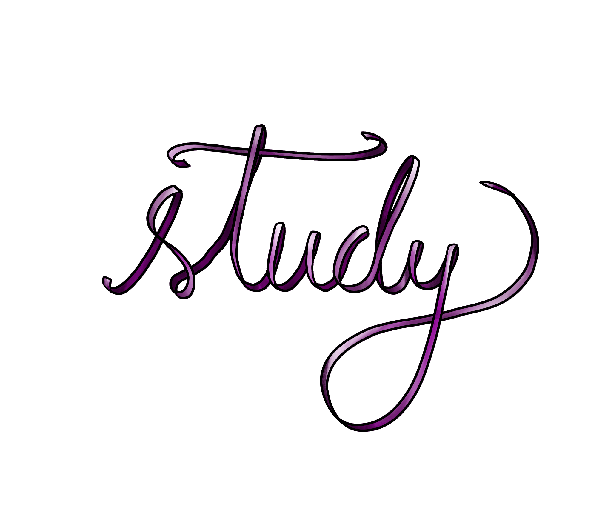 My first try of doing digital ribbon lettering.